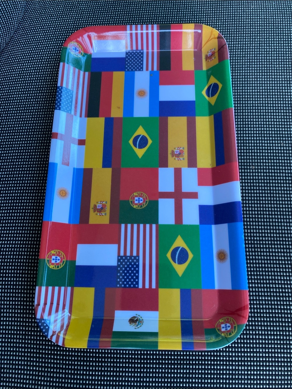 Multicolor World Flags Melamine Serving Tray - Home Kitchen